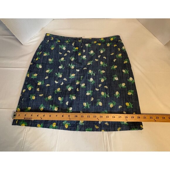 Karen Scott Women's Lemon Print Denim Skort Size 8 Blue with Yellow Lemons - Picture 9 of 10